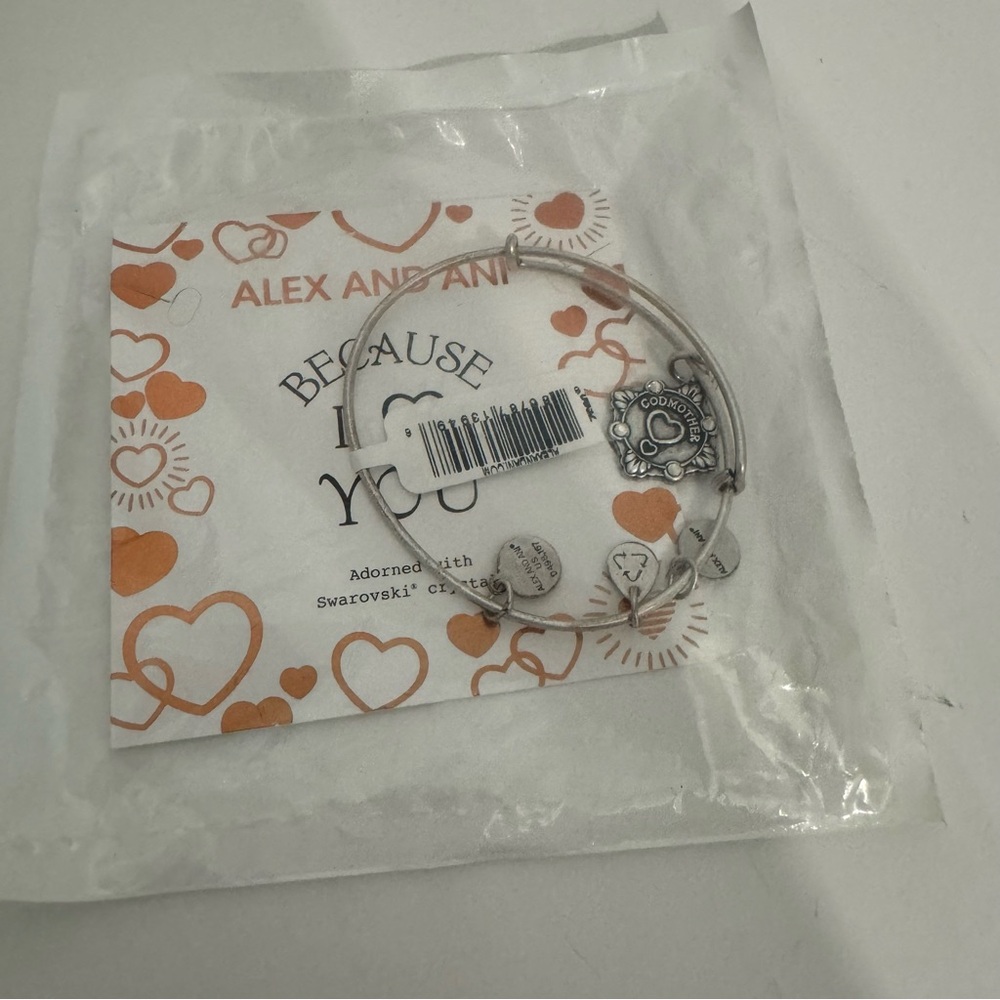 New Alex and Ani Silver Godmother Charm Bracelet